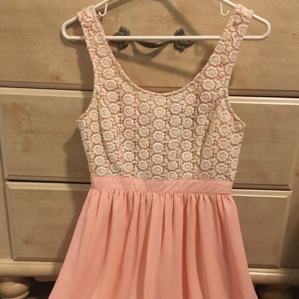 Forever 21 Light Pink and Cream Color Dress
